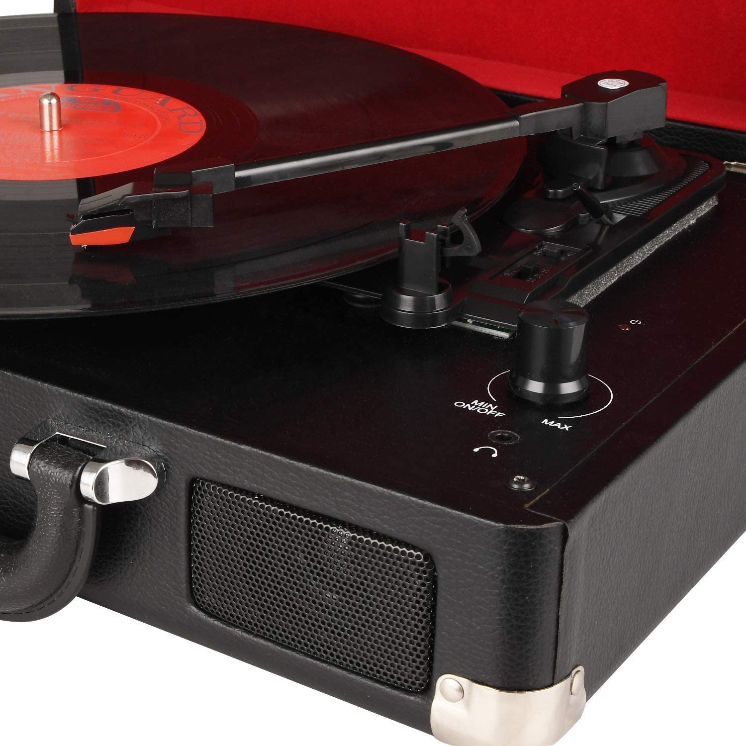 Digitnow Three Speeds Turntable Retro Record Player with Built-in Stereo Speakers, Supports USB, Headphone Jack ,Suitcase Design