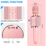 Aokeo Karaoke Microphone K-1 Wireless Karaoke Machine, Pink