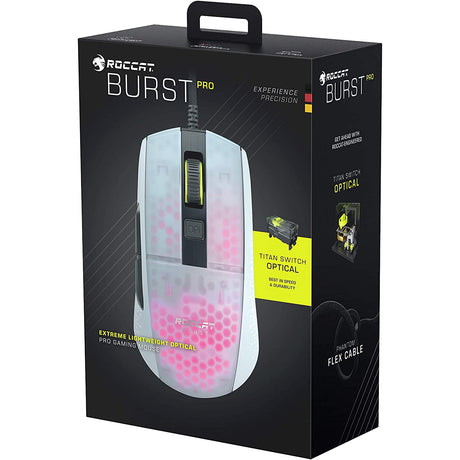 Roccat Burst Pro Extreme Lightweight Optical Pro Gaming Mouse - White - Refurbished Pristine