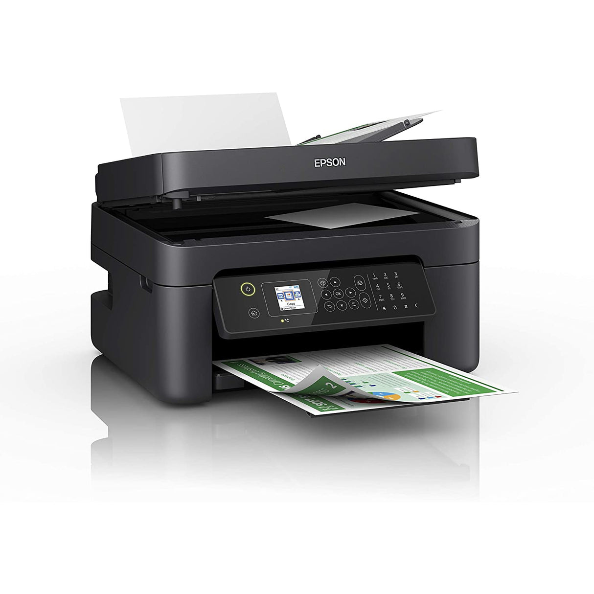 Epson WorkForce WF-2830DWF Print/Scan/Copy/Fax Wi-Fi Printer with ADF, Black
