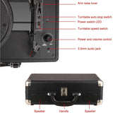 Digitnow Three Speeds Turntable Retro Record Player with Built-in Stereo Speakers, Supports USB, Headphone Jack ,Suitcase Design
