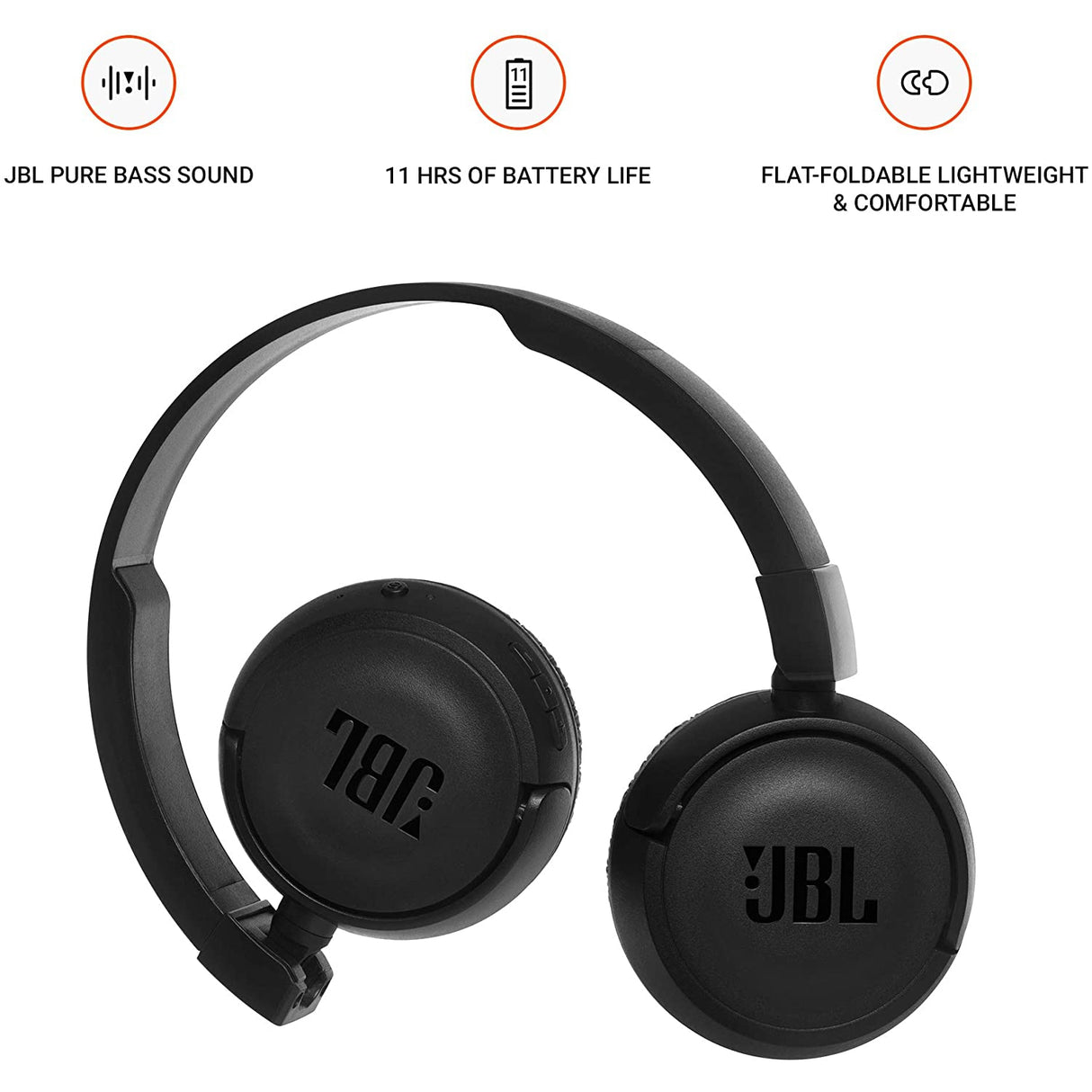 JBL T460BT Wireless Bluetooth Headphones - Black