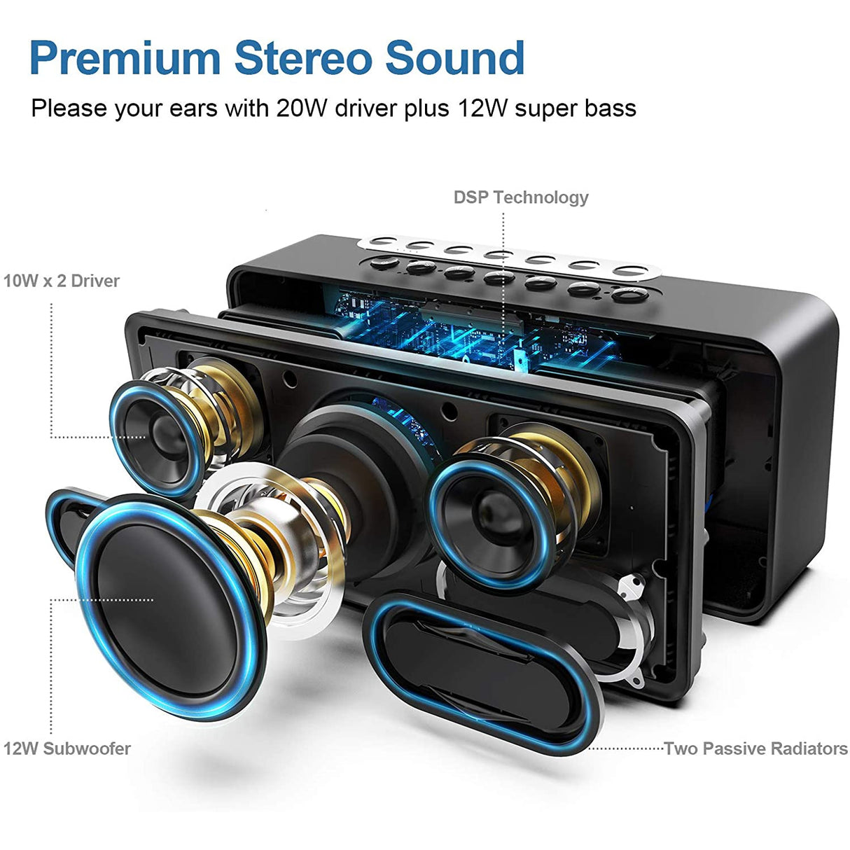 DOSS SoundBox XL 32W Bluetooth Speakers