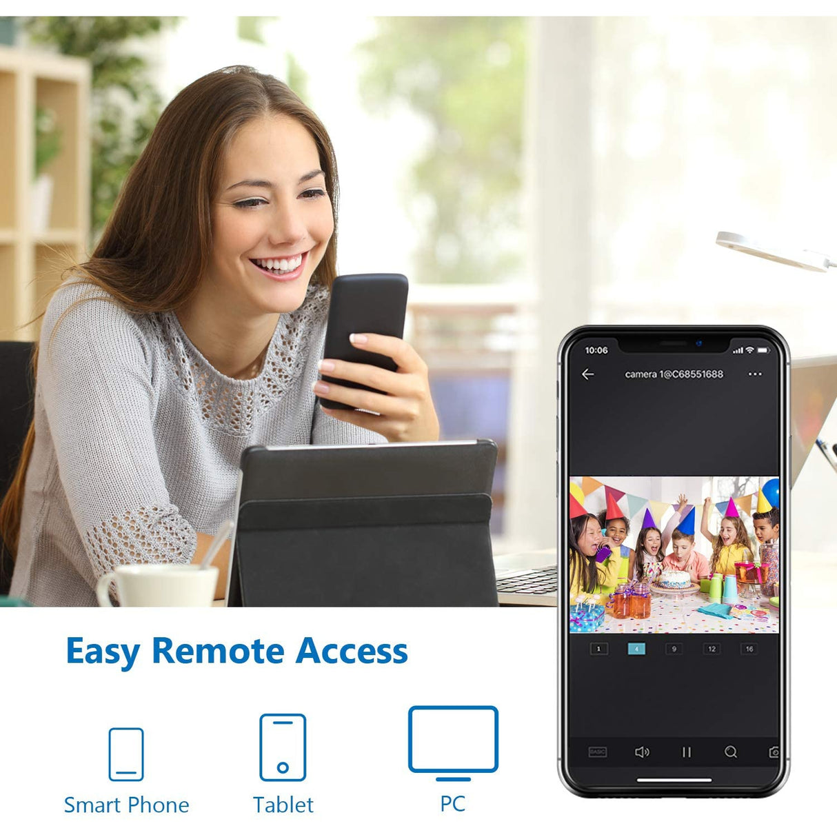 Sannce 1080P Home Video Security System with 1080P DVR with 4 Cameras