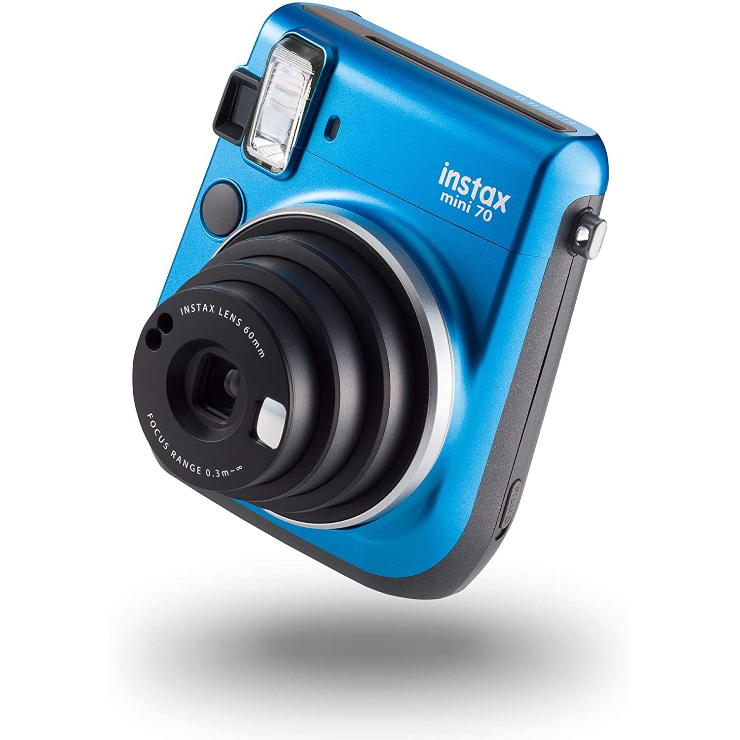 Fujifilm Instax Mini 70 Instant Camera, Selfie Mode, Built-In Flash & Hand Strap, Blue
