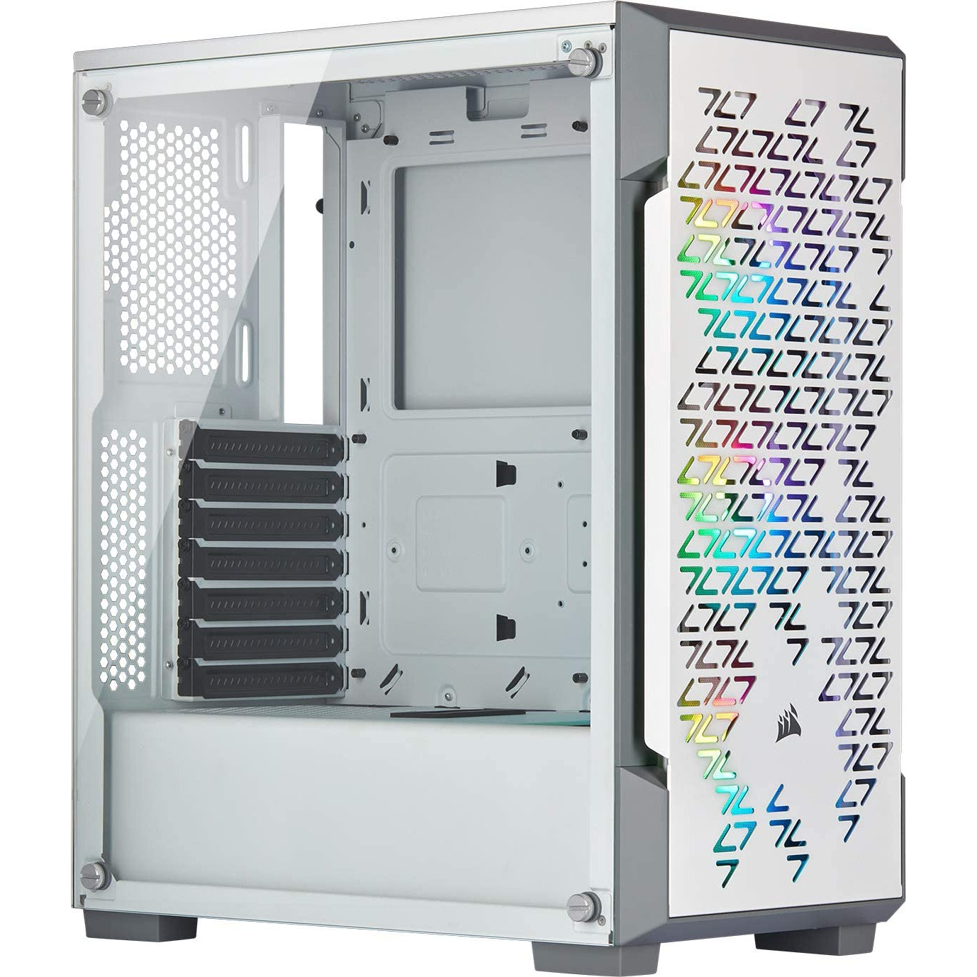 Corsair iCUE 220T RGB Airflow, Tempered Glass Mid-Tower ATX Smart Gaming Case, White