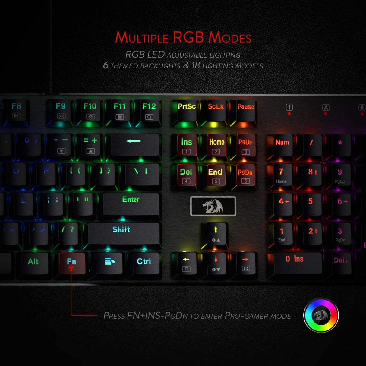 Redragon K556 RGB LED Backlit Wired Mechanical Gaming Keyboard