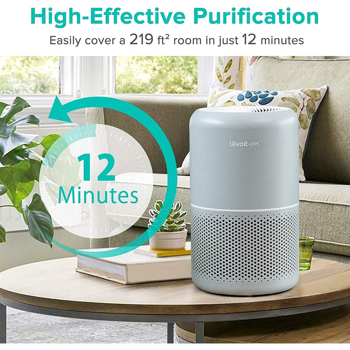 Levoit Air Purifiers for Home Allergies and Pet Hair, H13 True HEPA Air Filter, Grey