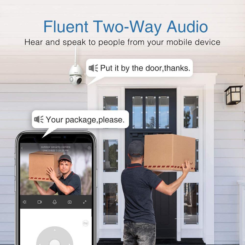 Goowls PTZ Outdoor Indoor Security Camera 2.4G WiFi Smart App Surveillance 1080p - White