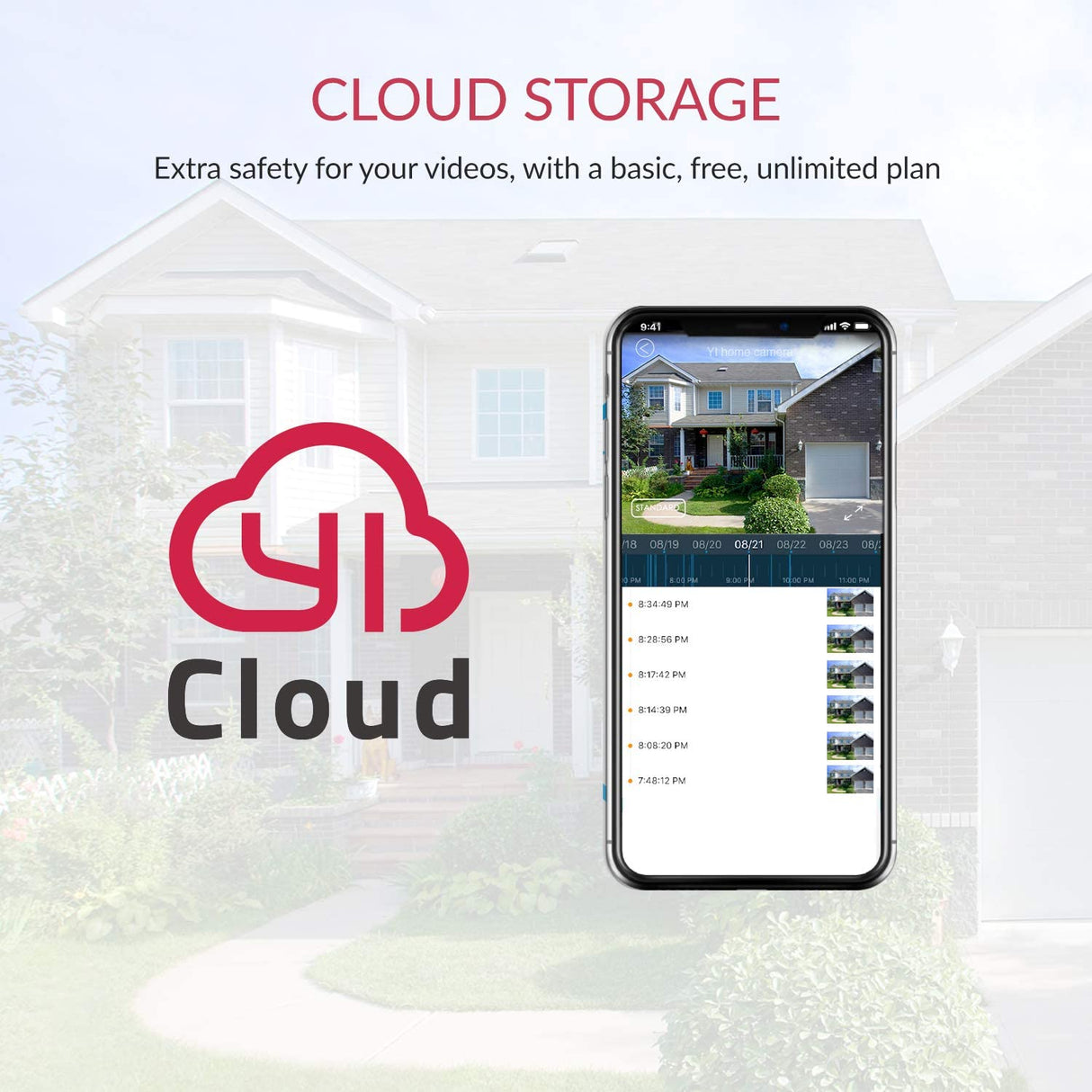 YI Outdoor Camera 1080p, Security Camera IP65 Waterproof, IP Camera With Wifi - White