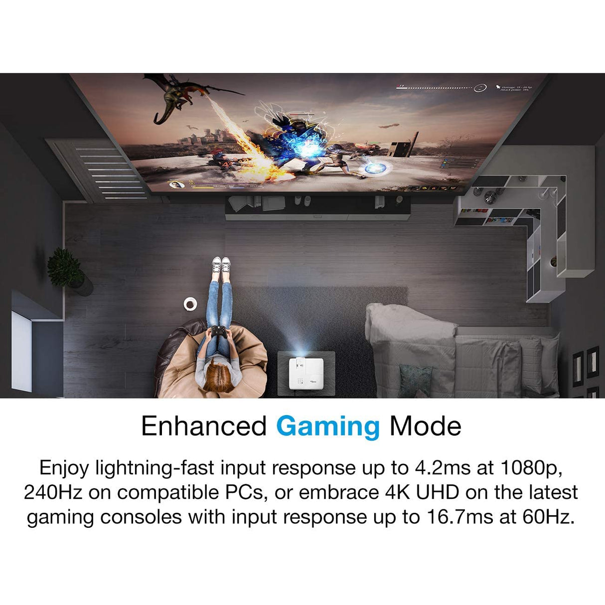 Optoma UHD38 4K Home Cinema Projector - White