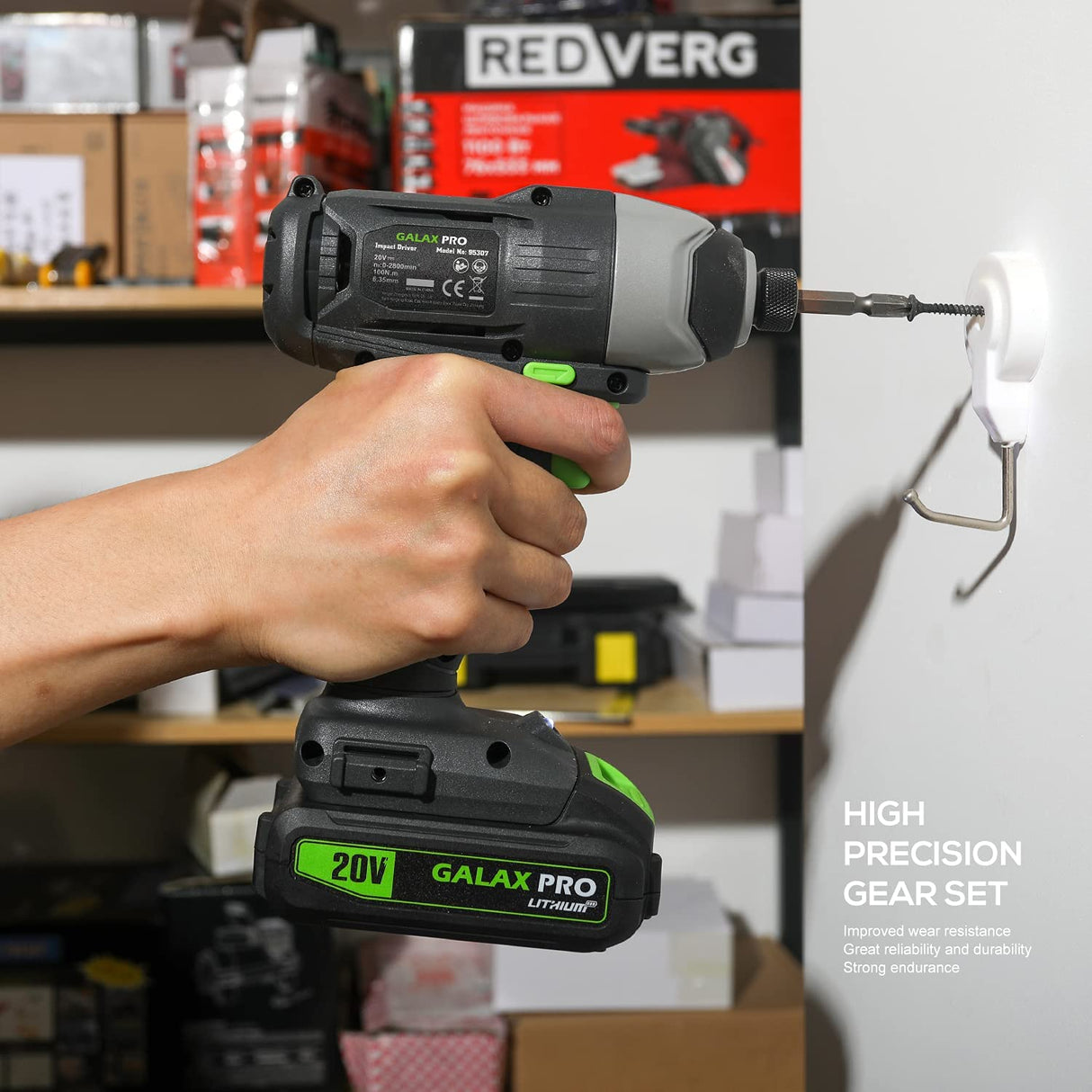 Galax Pro 95307 20V Lithium Ion 1/4" Hex Cordless Impact Driver, Variable Speed (0-2800RPM)