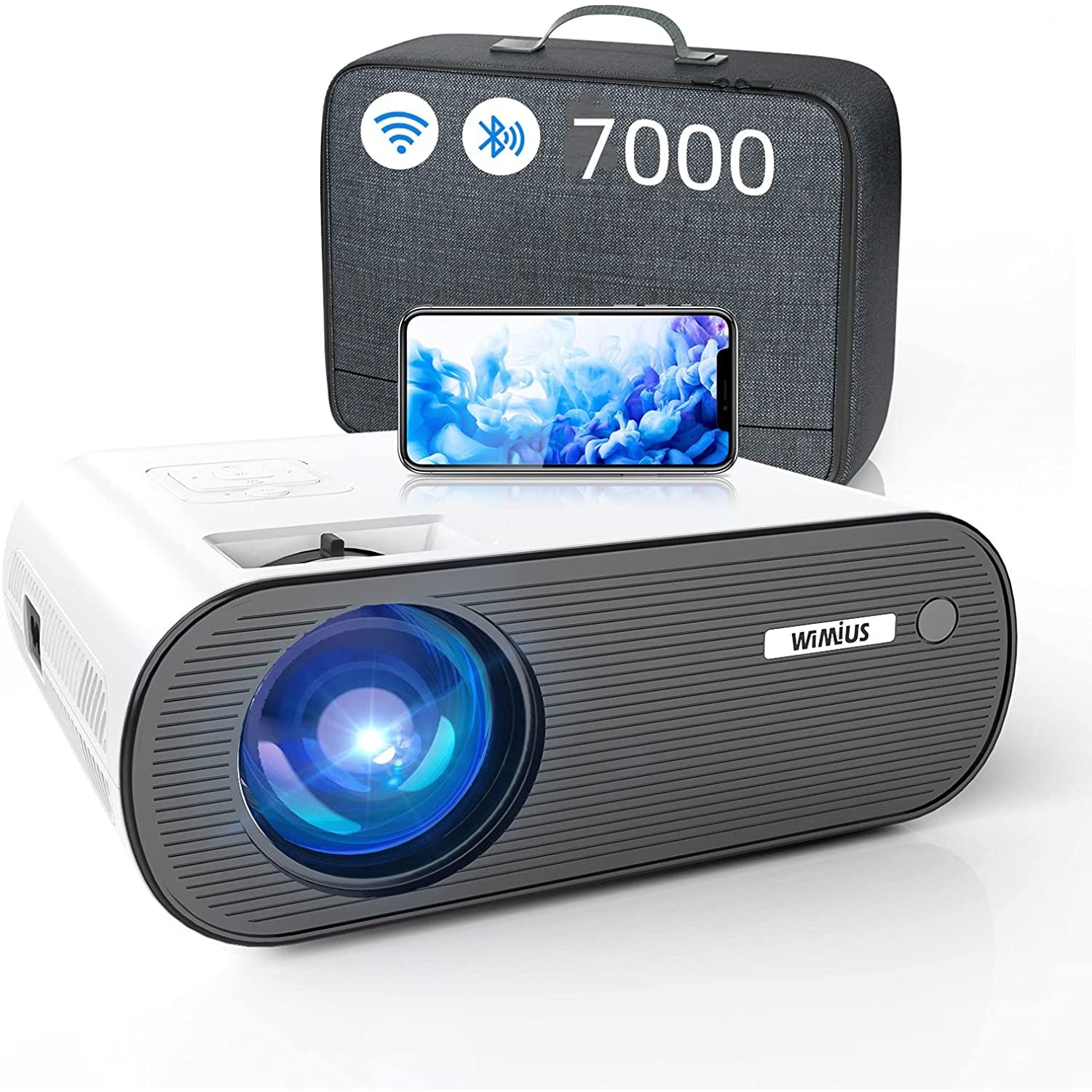 Bluetooth WiFi Projector WiMiUS K5 Mini Video Projector HD 1080P LED Projector