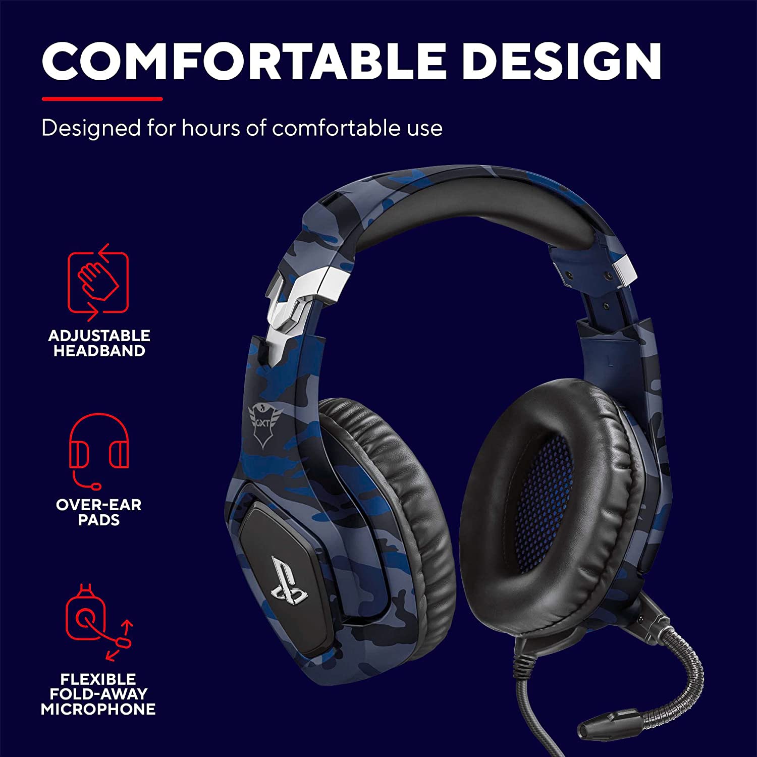 Trust Gaming GXT 488 Forze-G Gaming Headset, Blue Camo