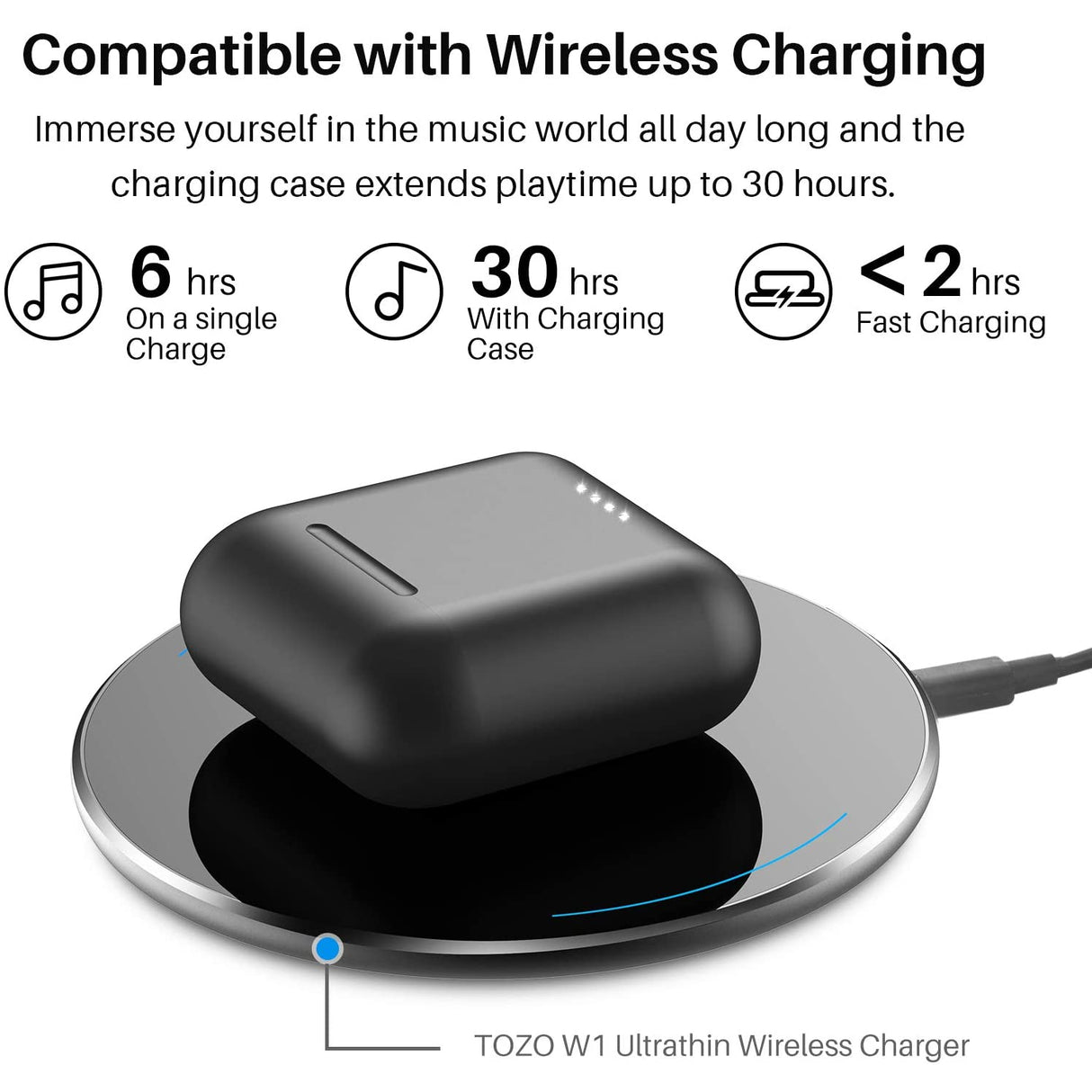 Tozo T6 True Wireless Earbuds - Black