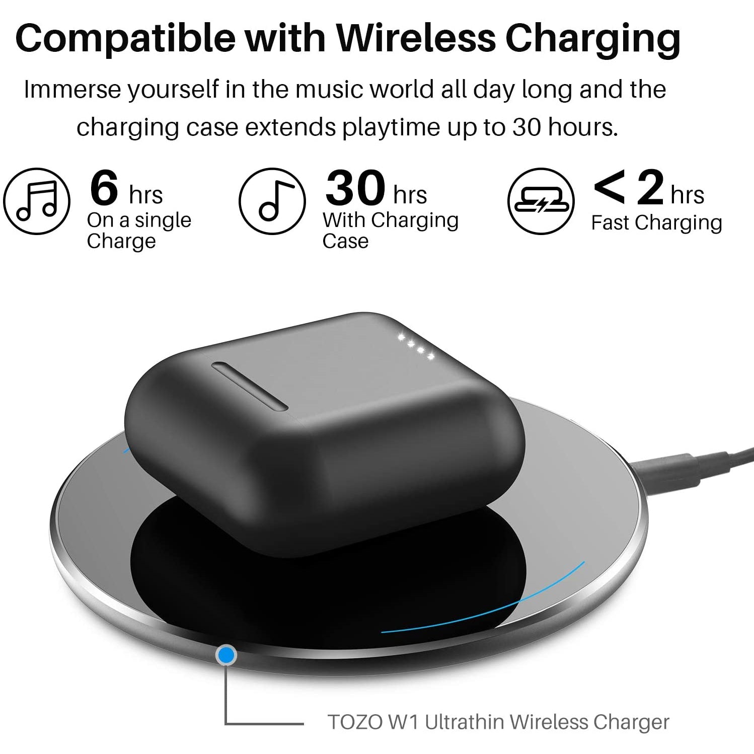 Tozo T6 True Wireless Earbuds - Black