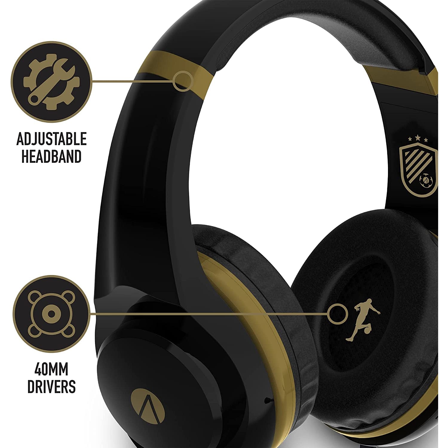 Stealth Gold Edition Gaming Over-Ear Headset with Stand and Flexible Microphone