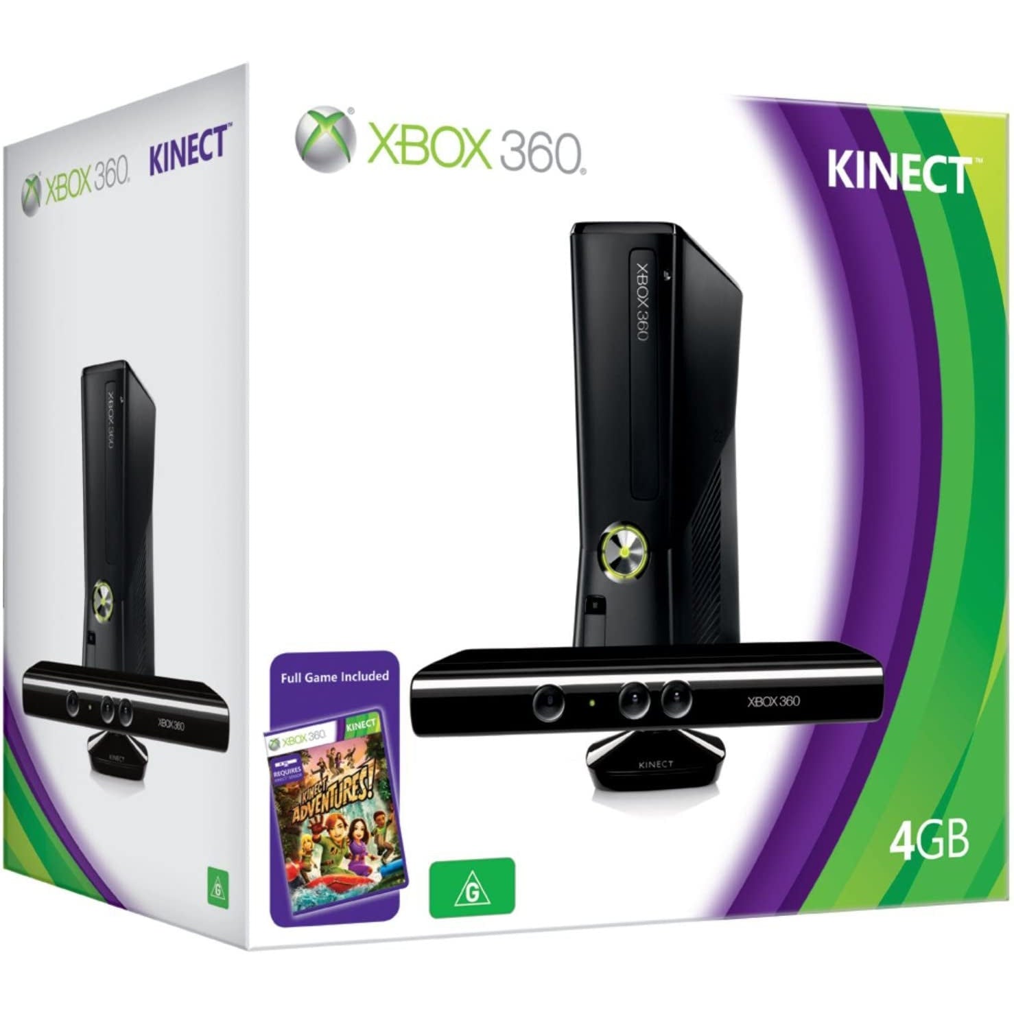 Microsoft Xbox 360 4GB Console Includes Kinect Adventures & Carnival Games - Refurbished Pristine