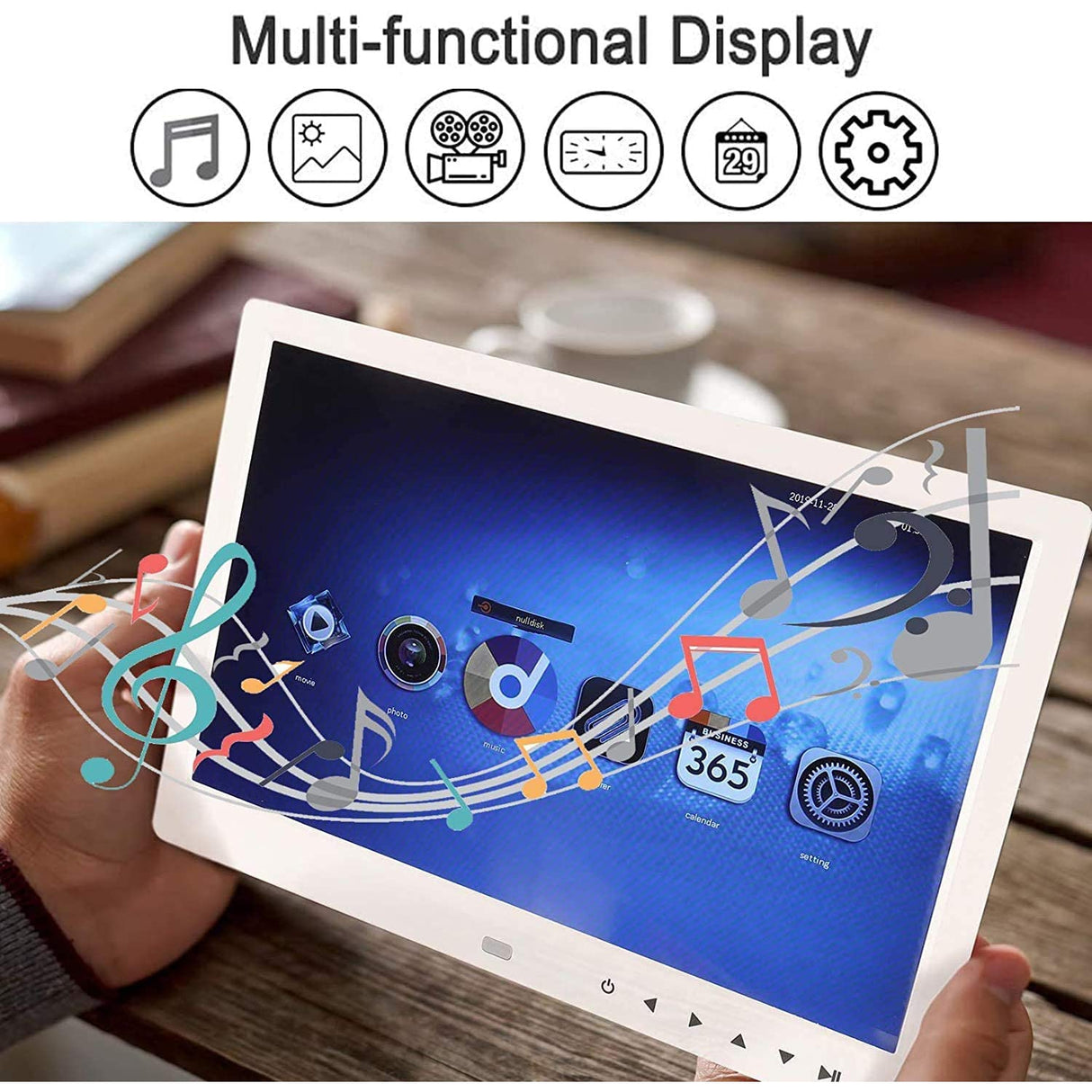 19 Inch Digital Photo Frame, Display, White