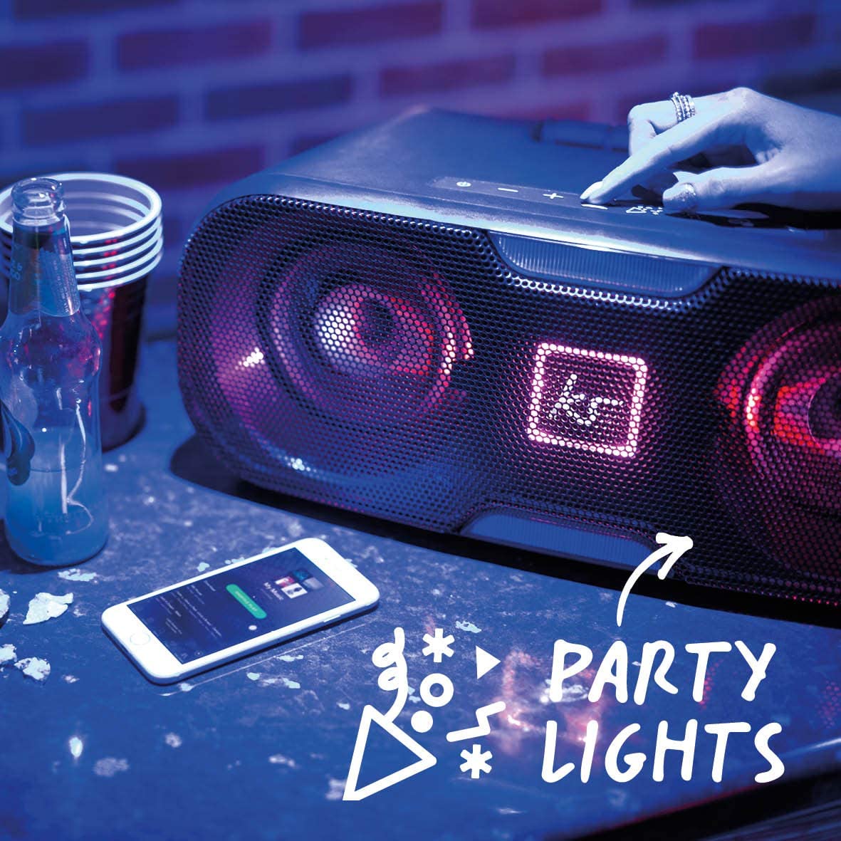 KitSound Slam XL Large Bluetooth Party Stereo Speaker - Refurbished Good