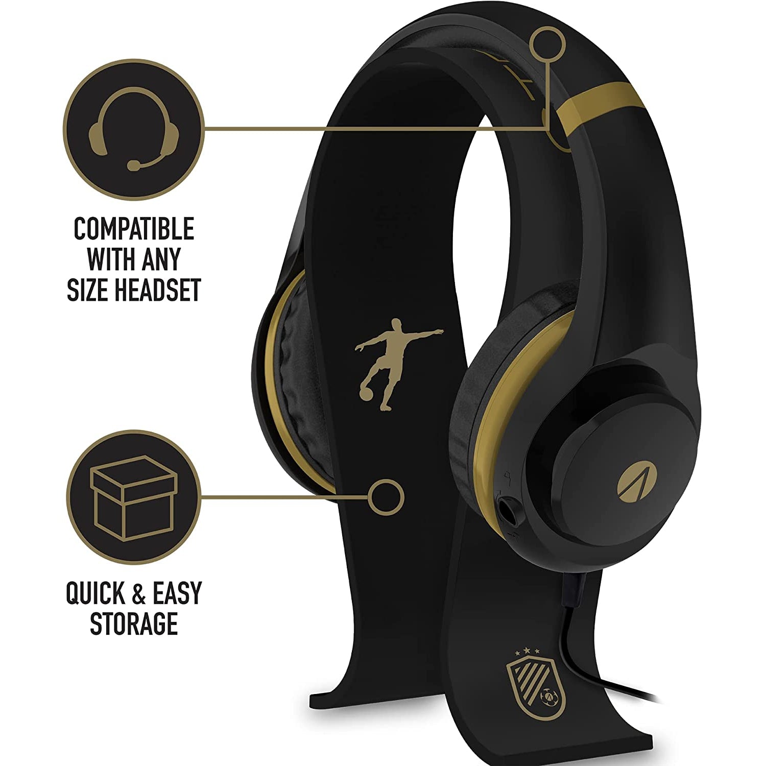 Stealth Gold Edition Gaming Over-Ear Headset with Stand and Flexible Microphone