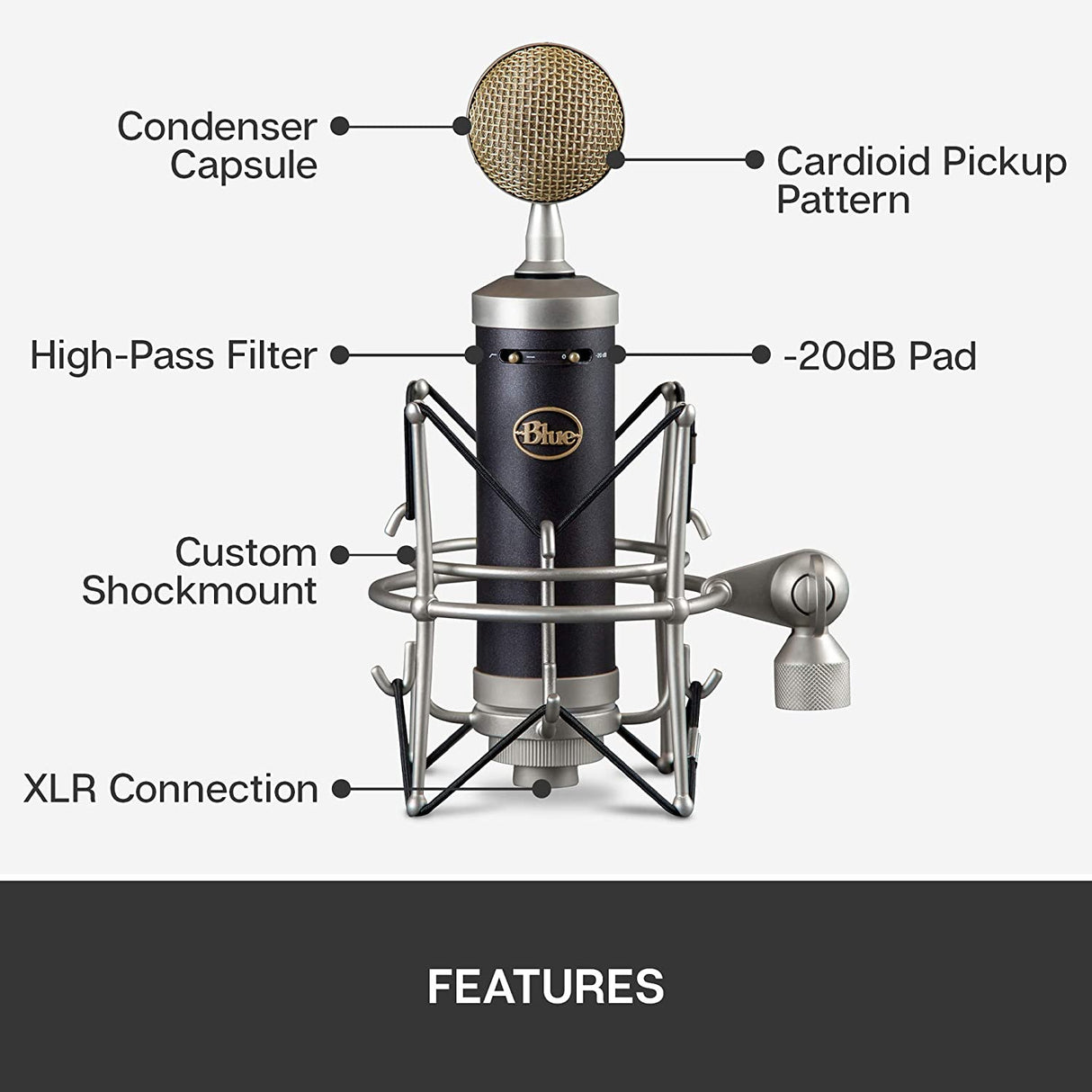 Blue Baby Bottle SL Microphone - Black