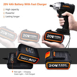 Cordless Impact Wrench Juemel 20V Impact Driver 4.0Ah Lithium Battery