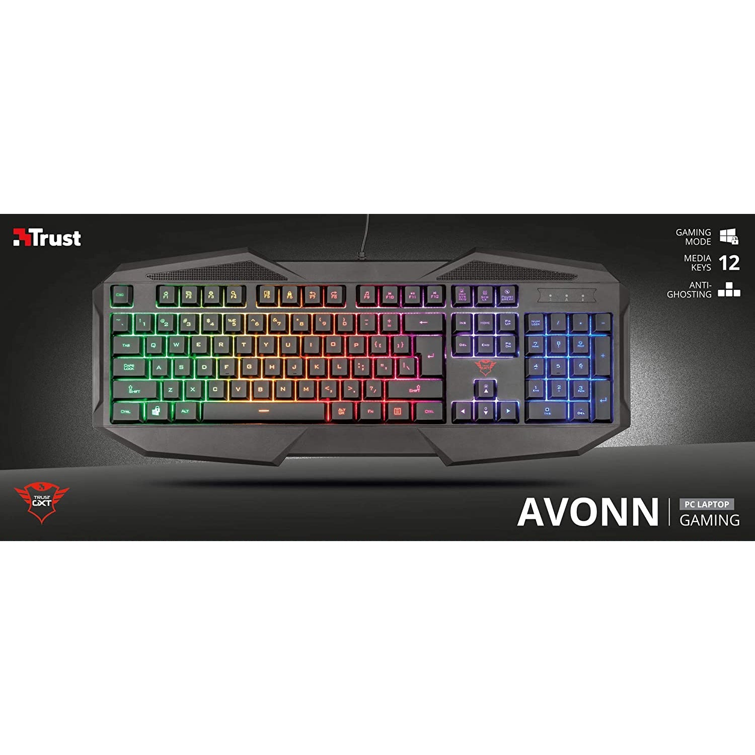 Trust Avonn GXT 830-RW Gaming Keyboard, Black