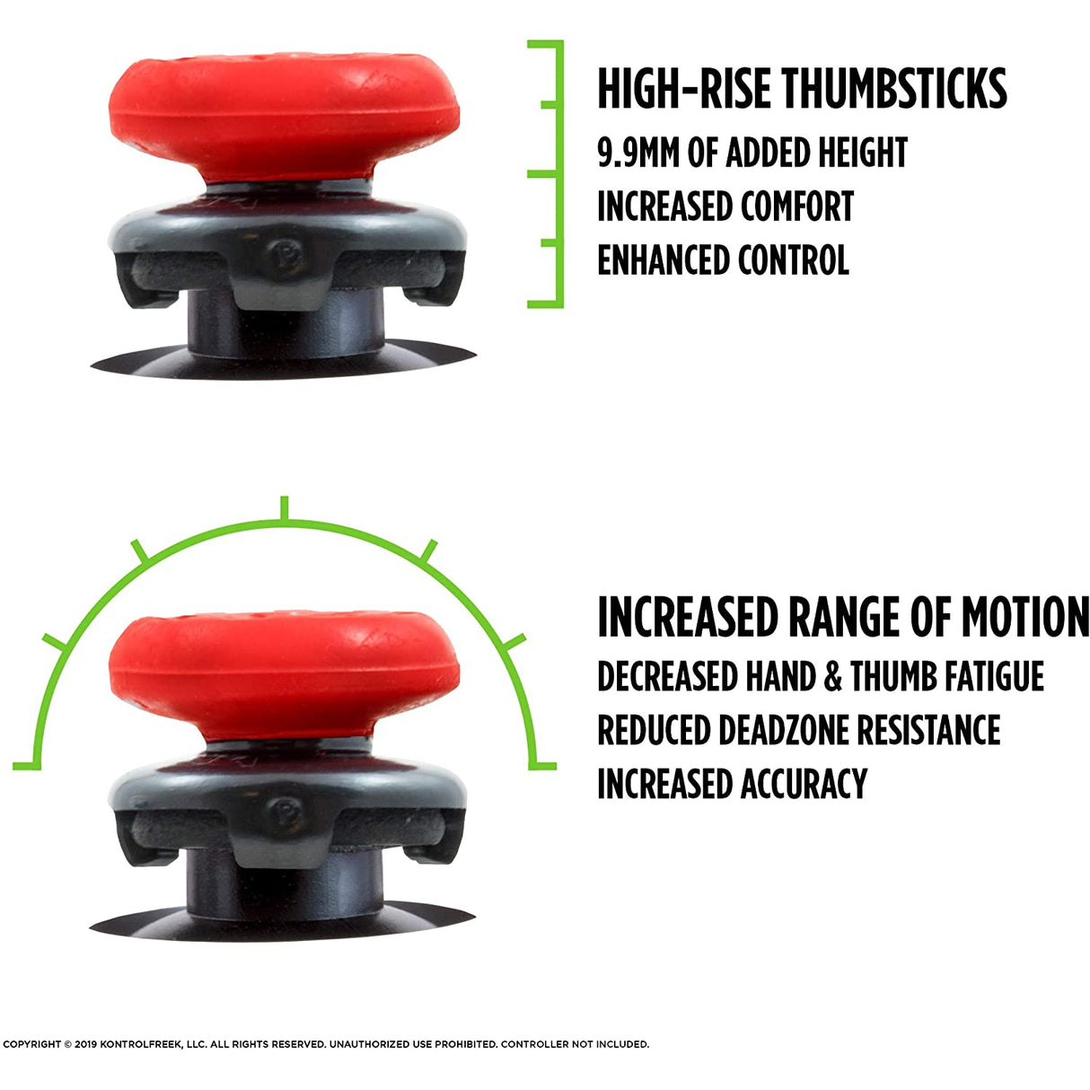 KontrolFreek FPS Freek Inferno Thumb Grips for Xbox - Red and Black