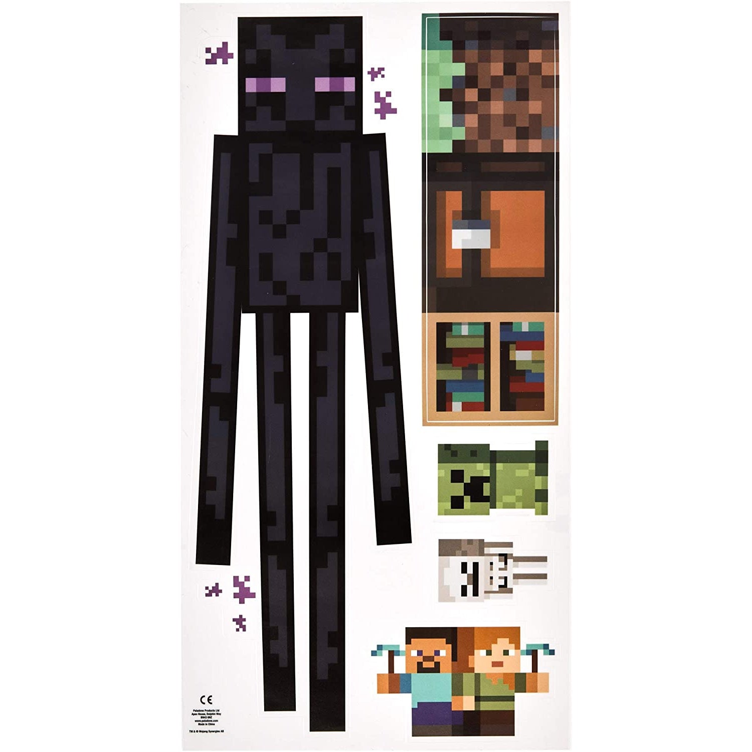 Paladone Minecraft Decals, Removable Vinyl Wall Stickers, 4 Sheets