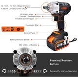 Cordless Impact Wrench Juemel 20V Impact Driver 4.0Ah Lithium Battery