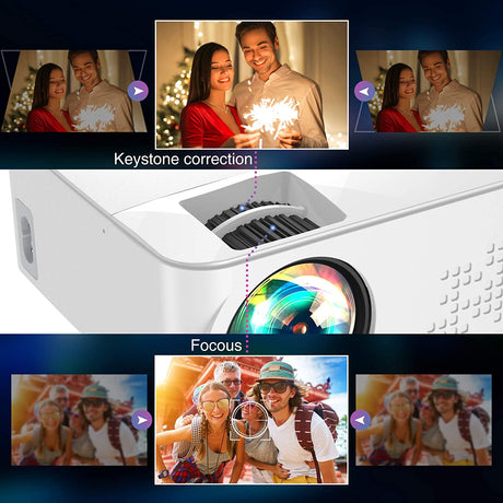 Topvision 6000 Mini Video Projector with Synchronize Smartphone Screen, 240" Display,Full HD 1080P Portable Home Cinema Projectors