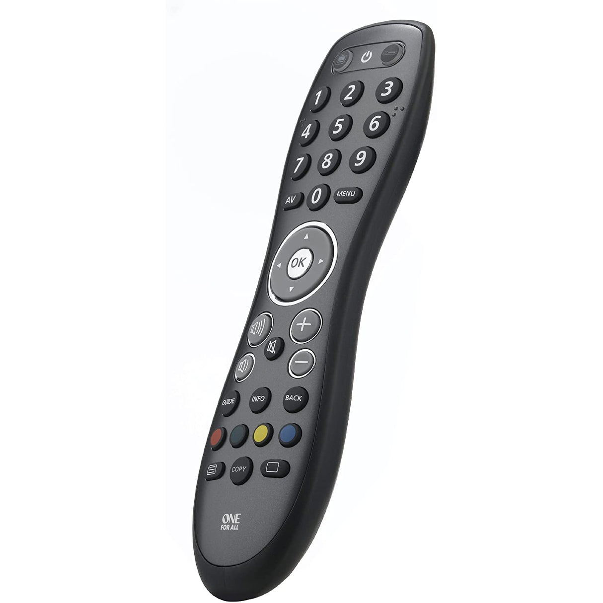 One For All Simple 2 Universal remote control - Perfect replacement remote for 2 devices: TV and STB - Black
