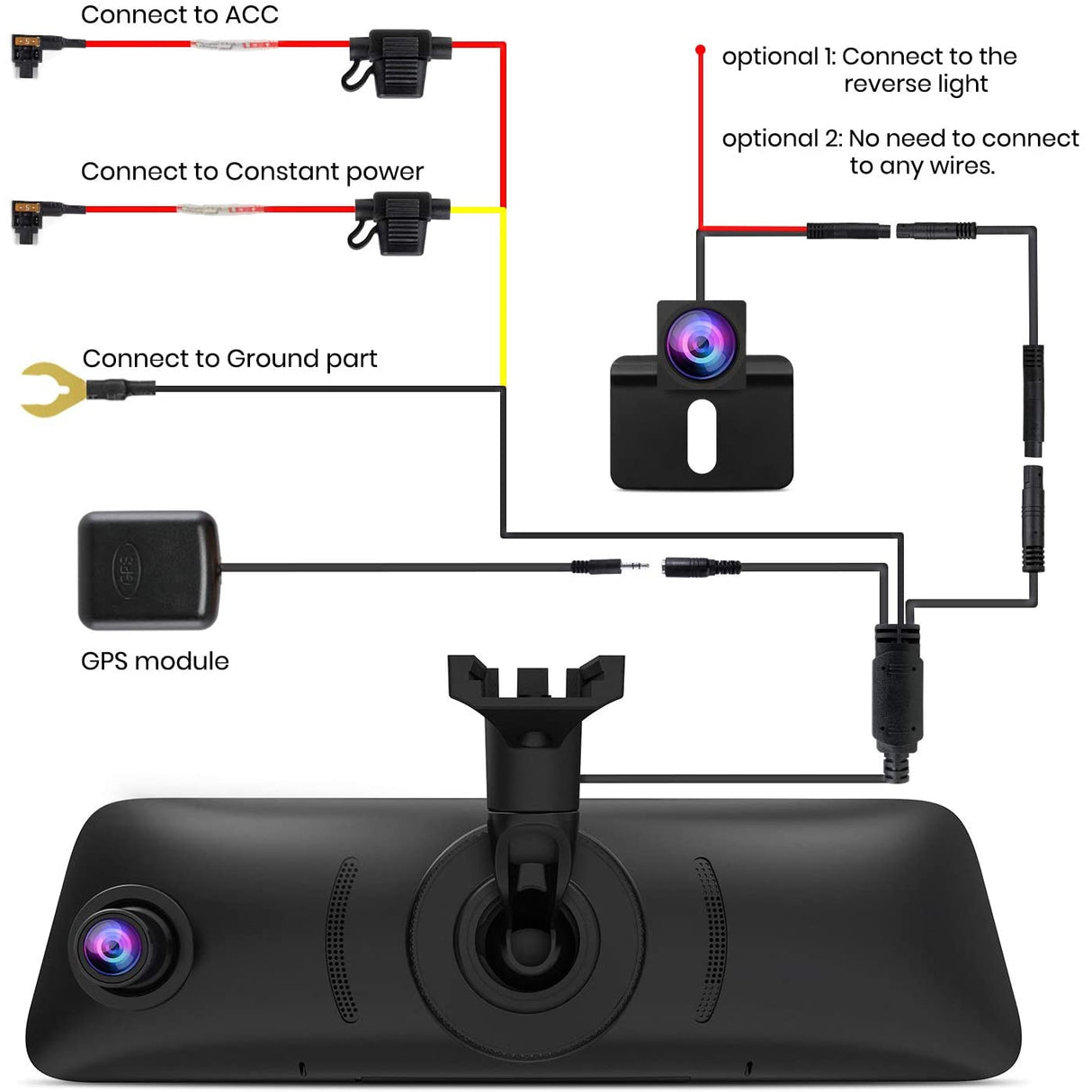Auto-Vox V5 Pro Stream Media Mirror Dash Cam