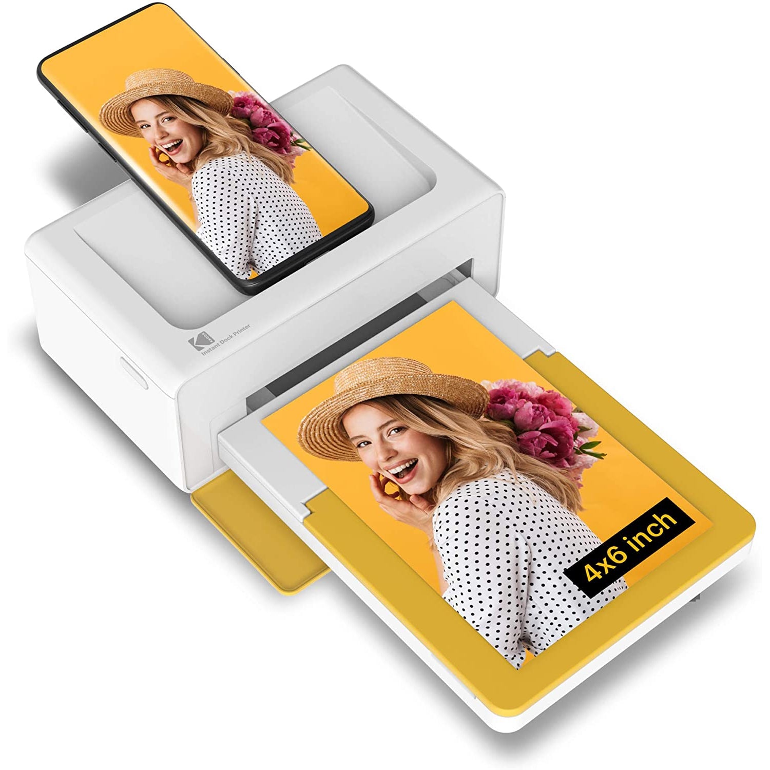 Kodak PD460 Dock Plus, 4x6" Instant Wireless Photo Printer, Compatible With All Bluetooth And Smartphone Devices, White