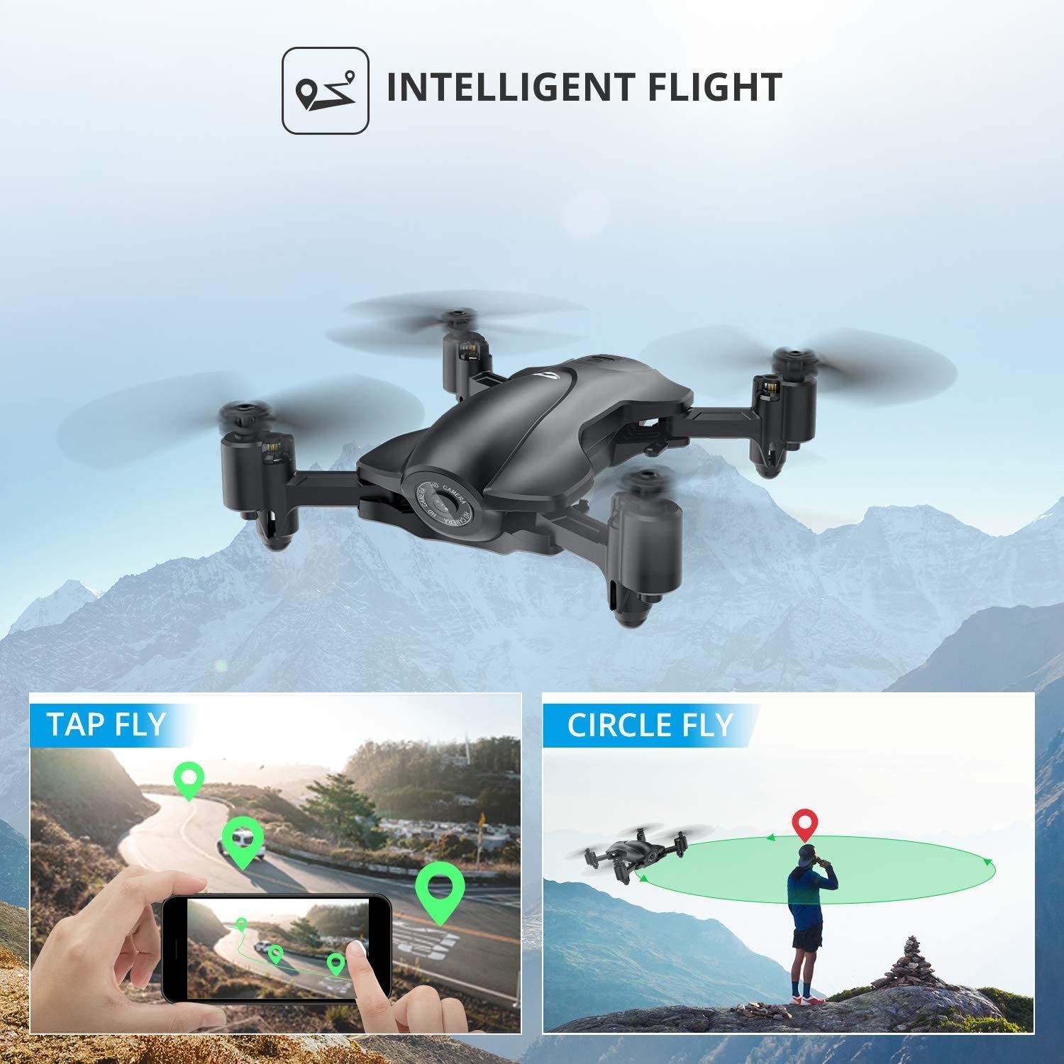 Holy Stone HS165 GPS Drone with 2K HD Camera for Adults, Foldable Drone for Beginners