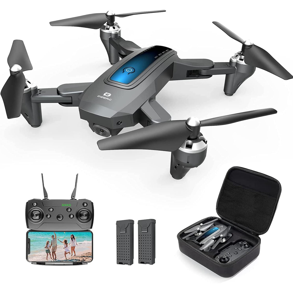 Deerc D10 Foldable Drone with Camera for Adults 1080P HD