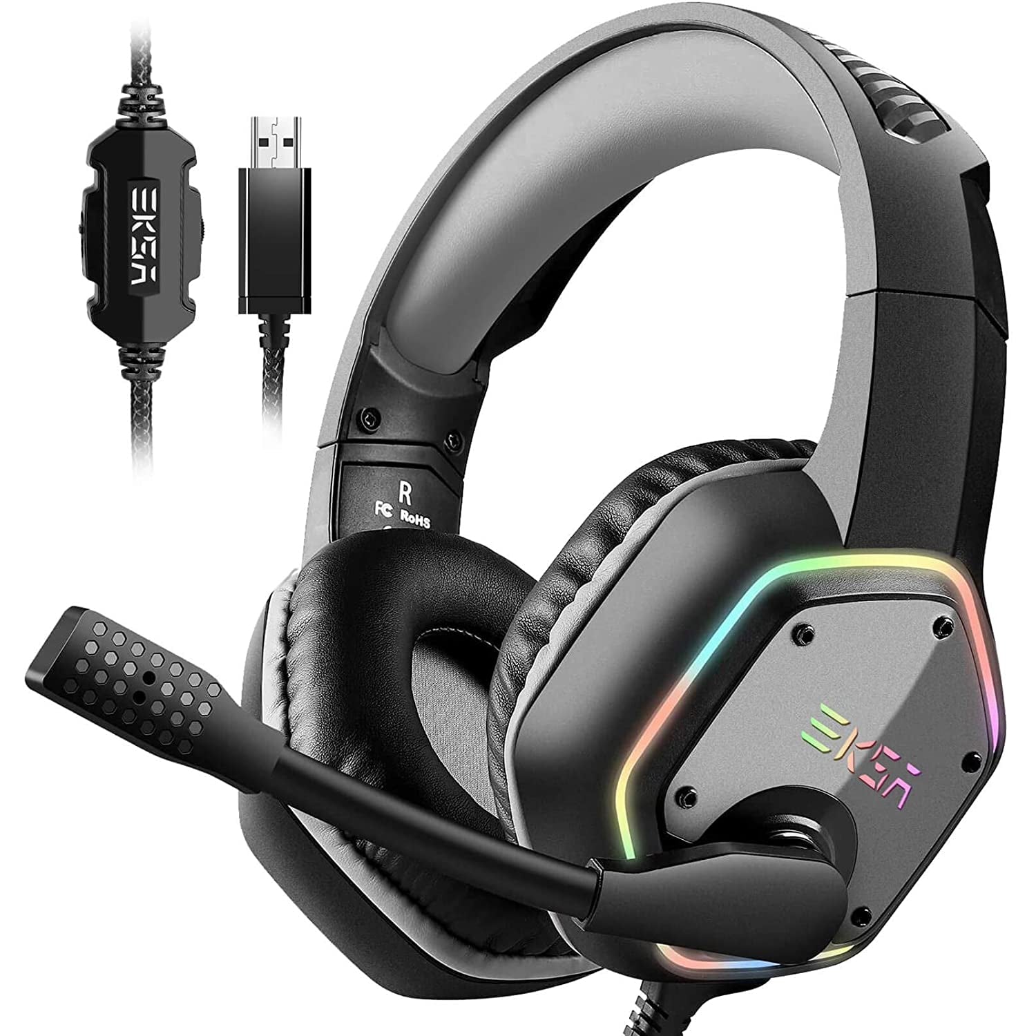 Eksa E1000 RGB USB Gaming Headset for PC and PS4