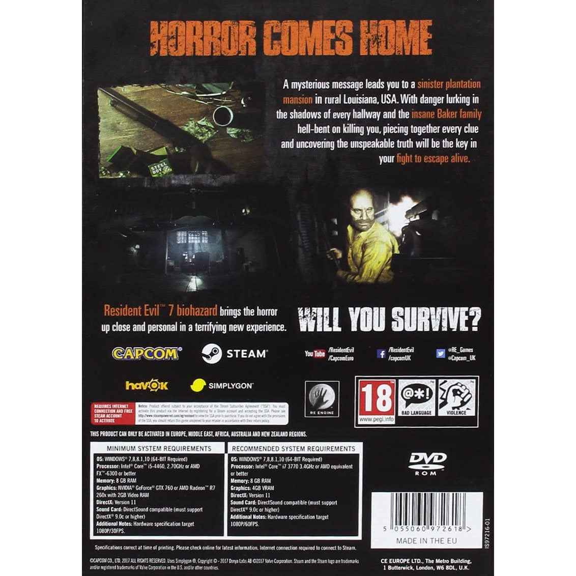 Resident Evil 7 Biohazard (PC DVD)