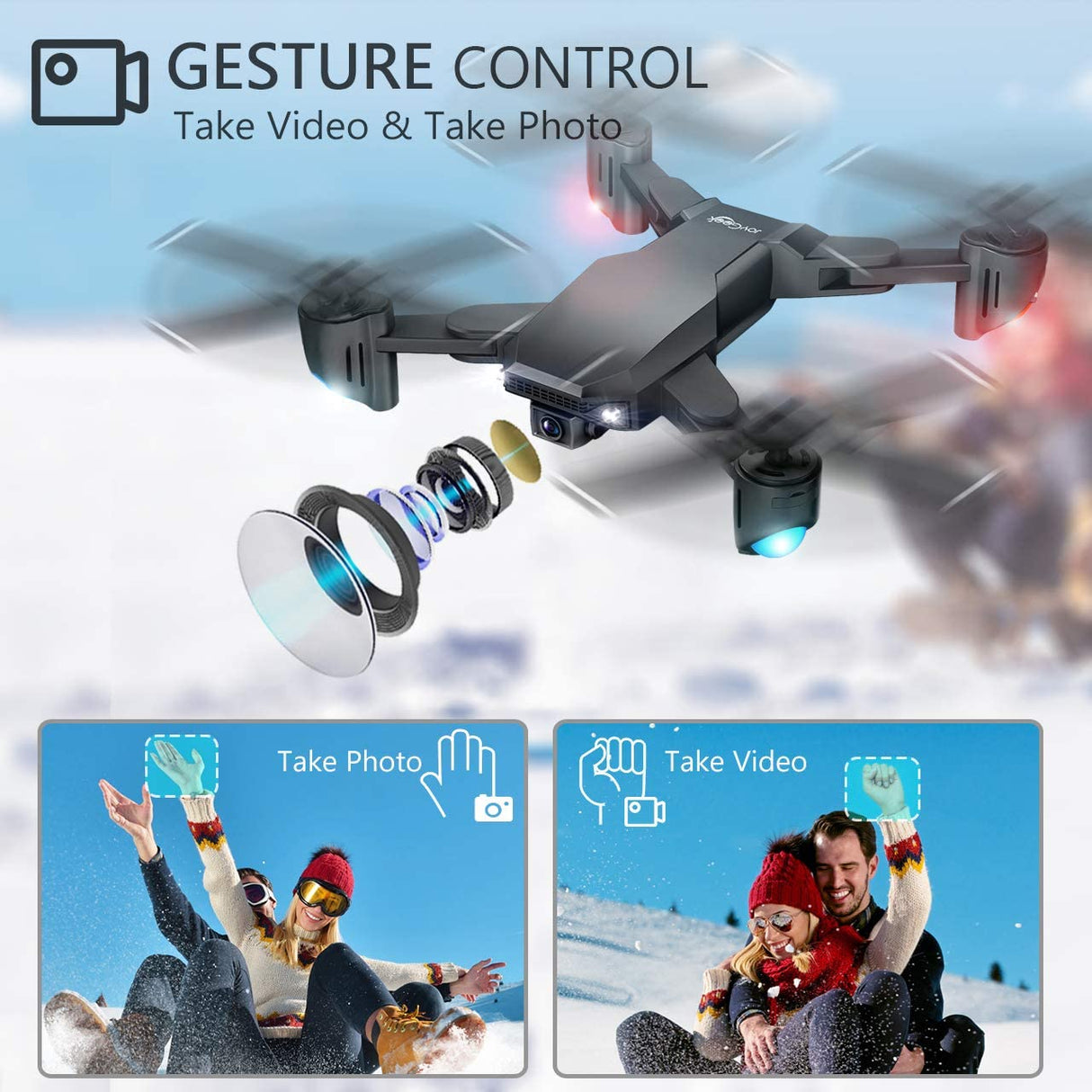JoyGeek Drone with Camera for Adults Kids, 1080P HD Foldable 110° FPV RC Remote Control Quadcopter for Boys Beginners