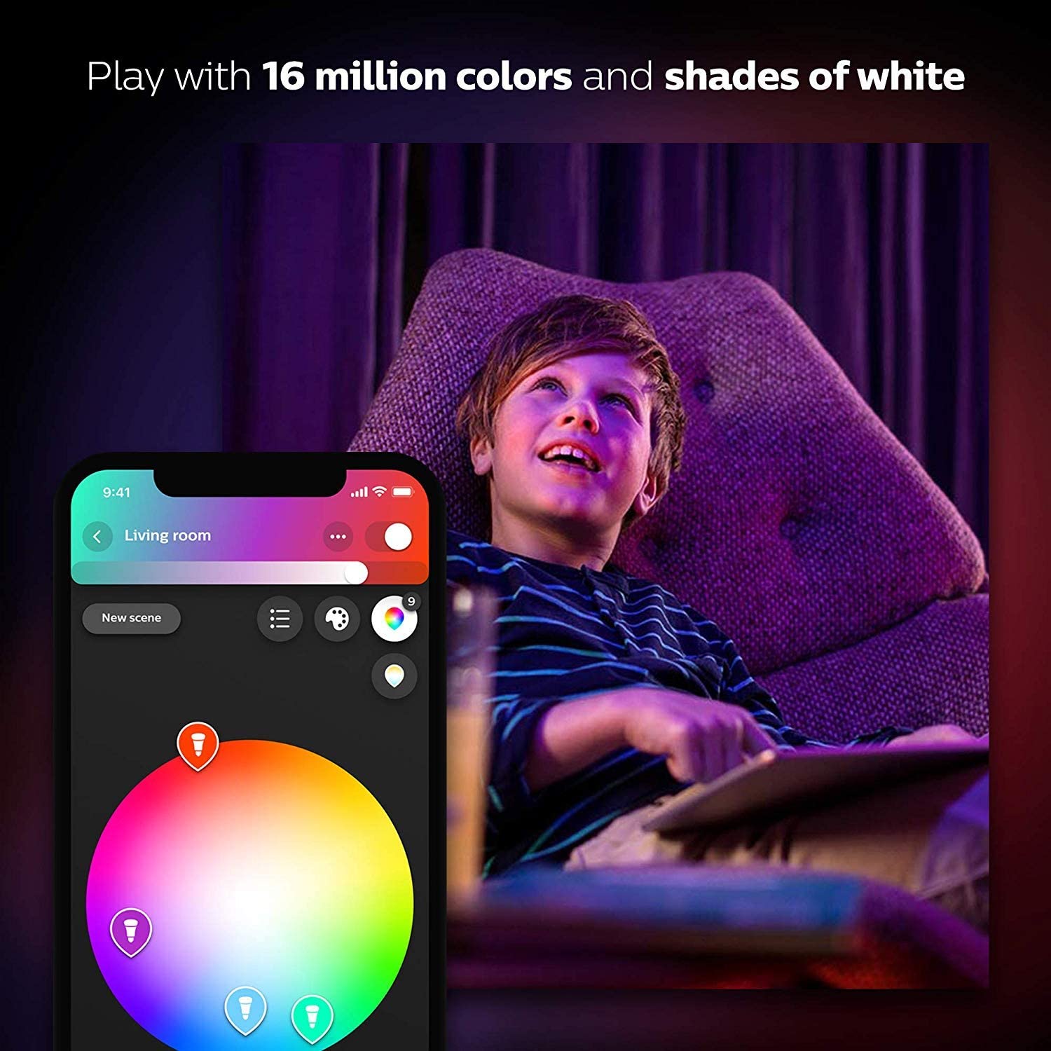 Philips Hue B22 White and Colour Ambience Dimmer Smart Starter Kit
