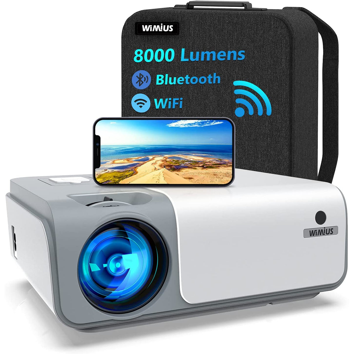 Wimius W1 Bluetooth Projector, Full HD Support 4K - Excellent