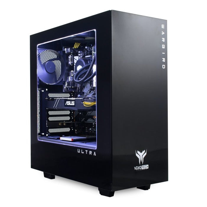 Custom Gaming PC with Yoyotech Warbird PC Case, Intel Core i5-8600K, 1TB + 256GB, 16GB RAM, Nvidia GTX 1080 - Black - Refurbished Good