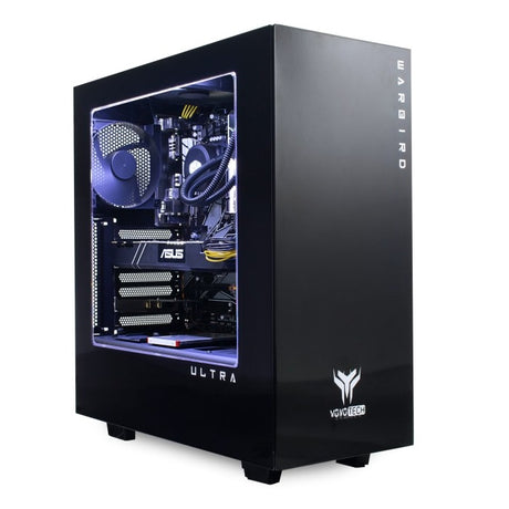 Custom Gaming PC with Yoyotech Warbird PC Case, Intel Core i5-8600K, 1TB + 256GB, 16GB RAM, Nvidia GTX 1080 - Black - Refurbished Good