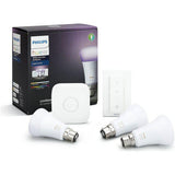 Philips Hue White and Colour Ambiance Wireless Lighting LED Starter Kit with 3 Bulbs, 10W B22 Bayonet Cap
