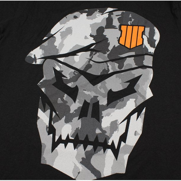 Call of Duty Black Ops 4 Men's Camo Skull Logo T-Shirt - Small