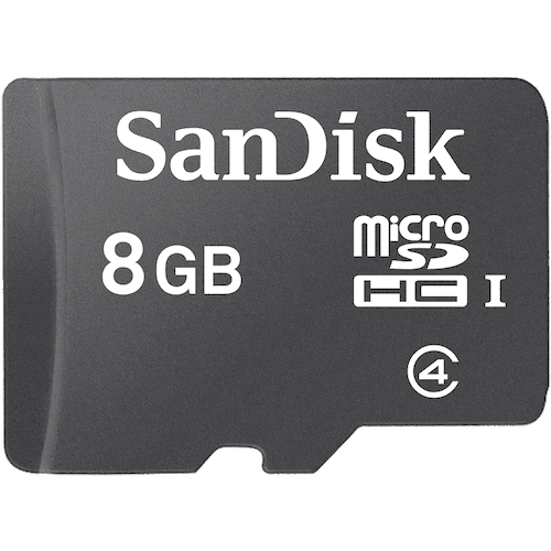 SanDisk MicroSDHC UHS-I Memory Card with Adapter 8GB