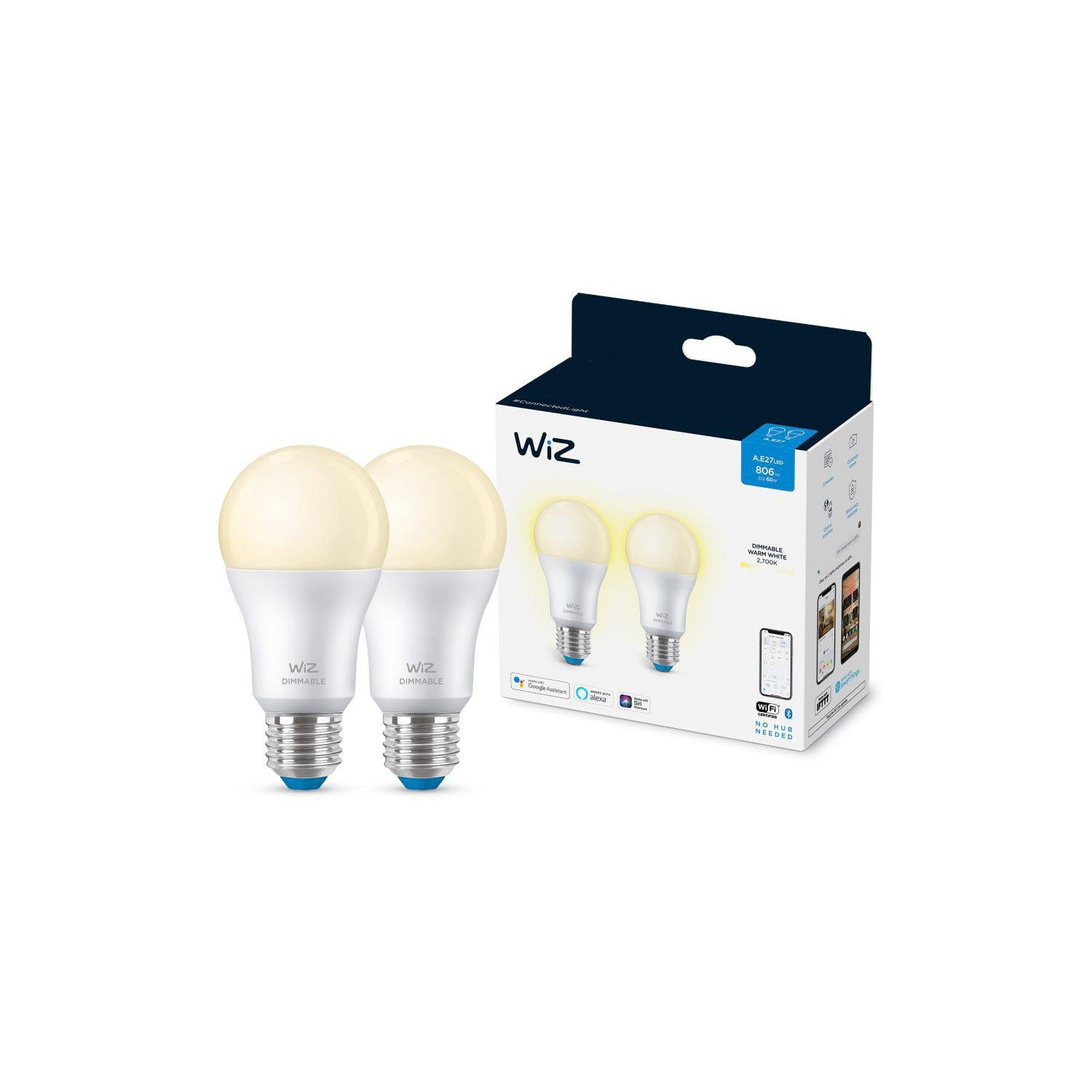 WiZ LED Lamp Bulb E27 x2