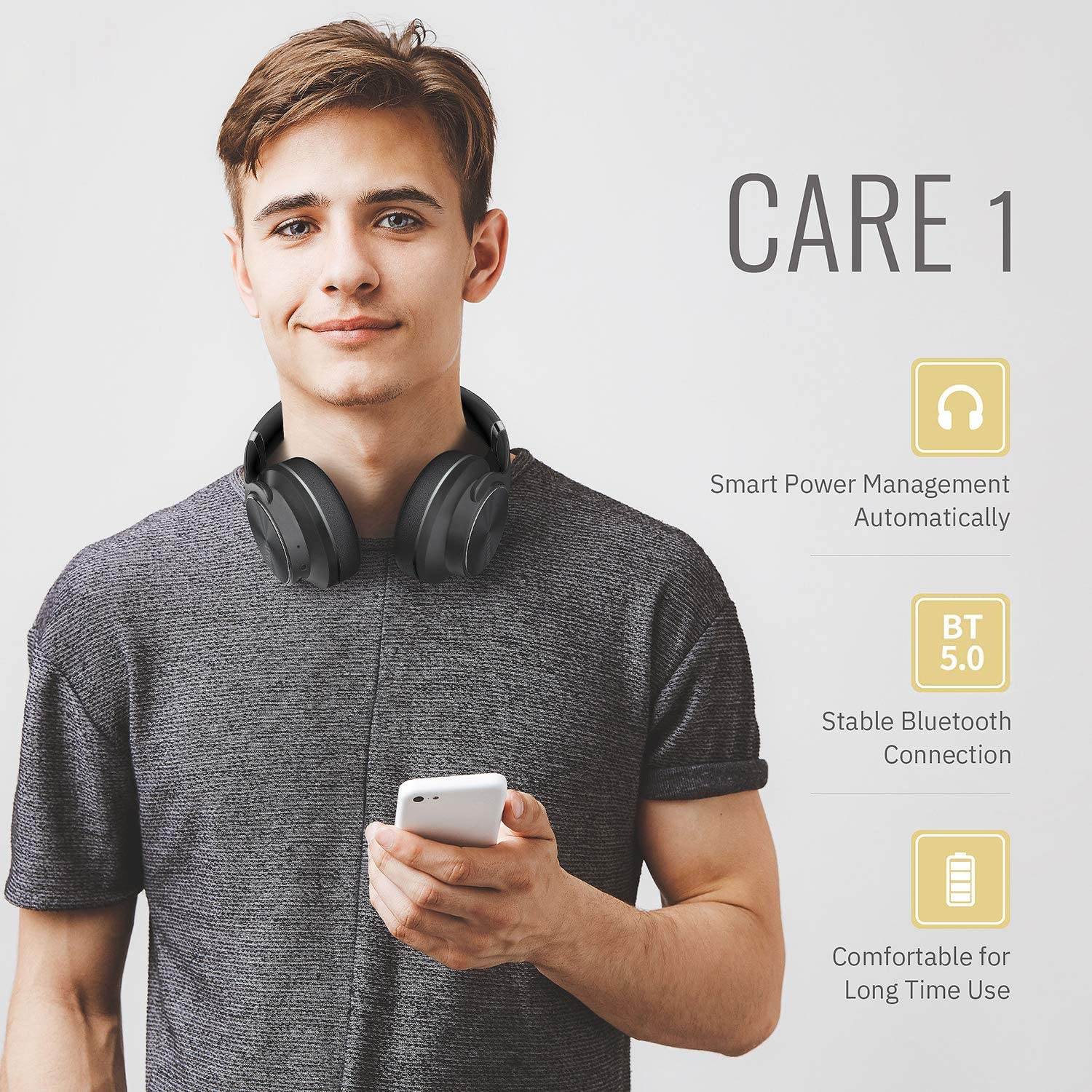 DOQAUS Care 1 Bluetooth Headphones - Black