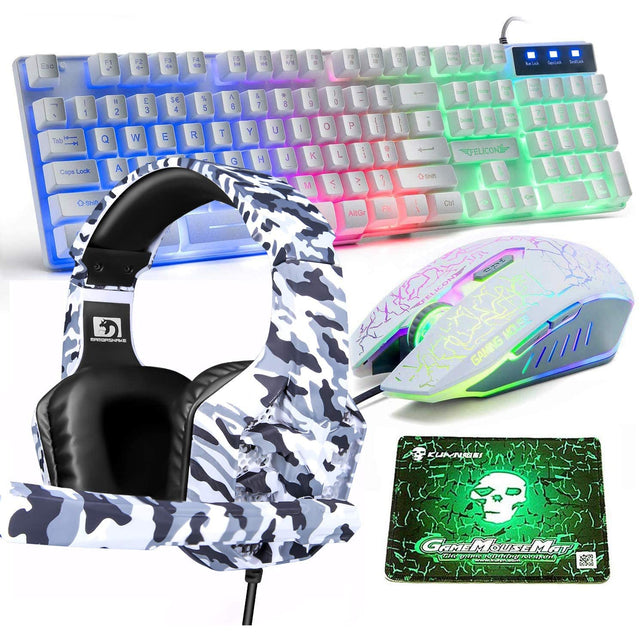 Felicon 4-in-1 Gaming Keyboard, Mouse, Mouse Pad and Headset Set